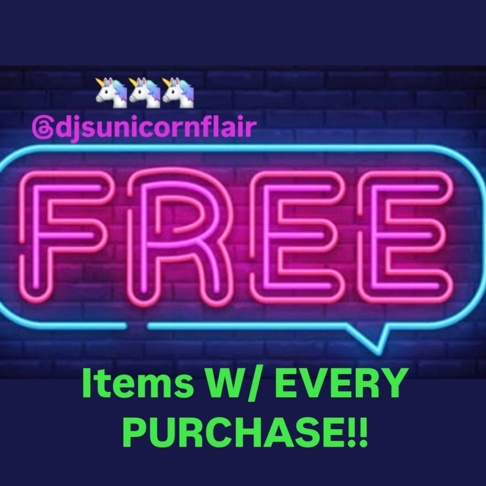 FREE ITEM W/PURCHASE @DJSUNICORNFLAIR Poshmark Promo
